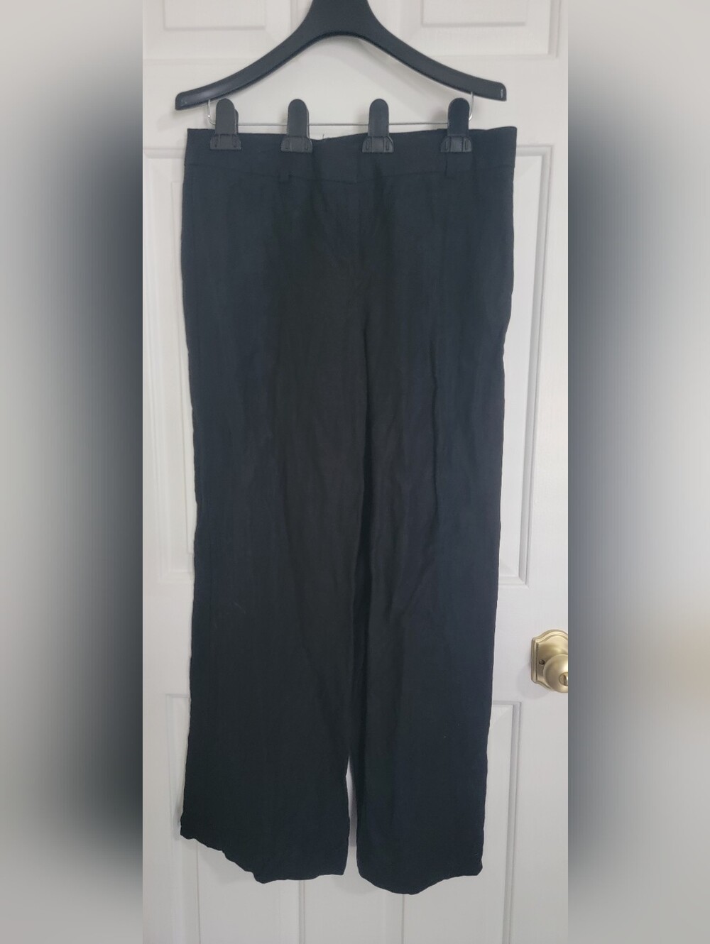 Alfani Black Linen-Blend Wide Leg Pants